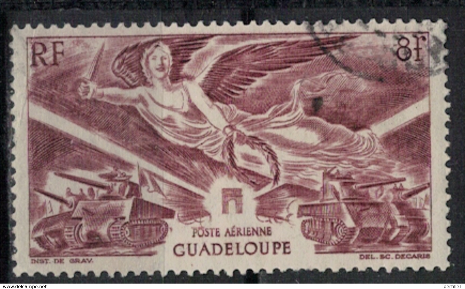 GUADELOUPE     N°  YVERT  PA 6   OBLITERE     ( OB    03/ 44 ) - Airmail