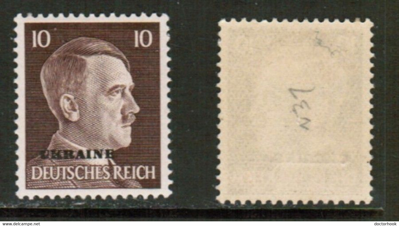 RUSSIA---German Occupation   Scott # N 37* MINT LH (CONDITION AS PER SCAN) (Stamp Scan # 847-12) - 1941-43 Deutsche Besatzung
