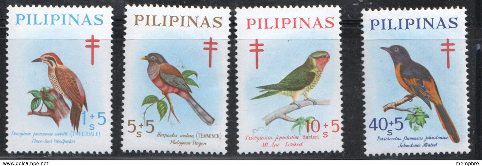 1969   Timbres Anti-tuberculose  Oiseaux  Sc B36-9 ** - Philippinen