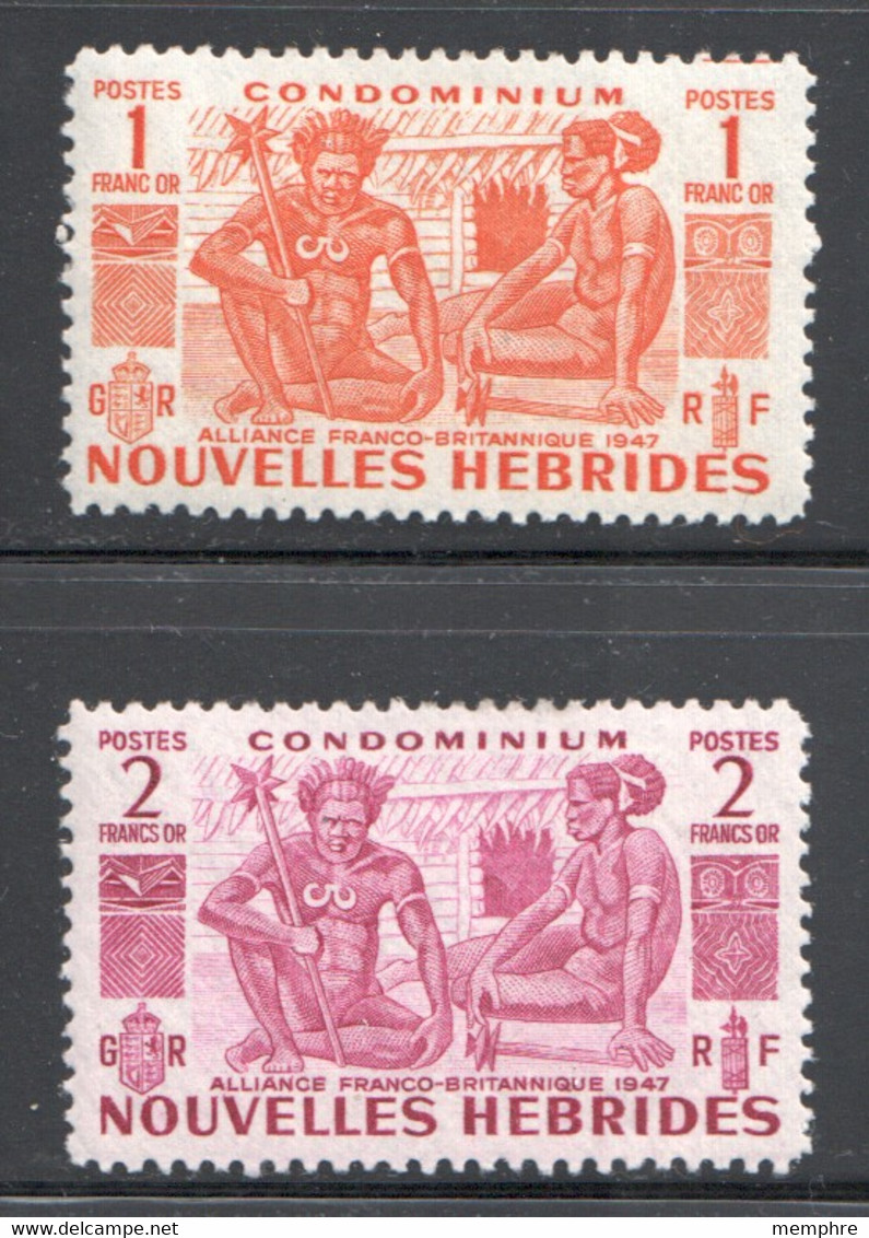 1953   Indigèmes  1fr, 2fr  Yv 152-3 ** - Ongebruikt