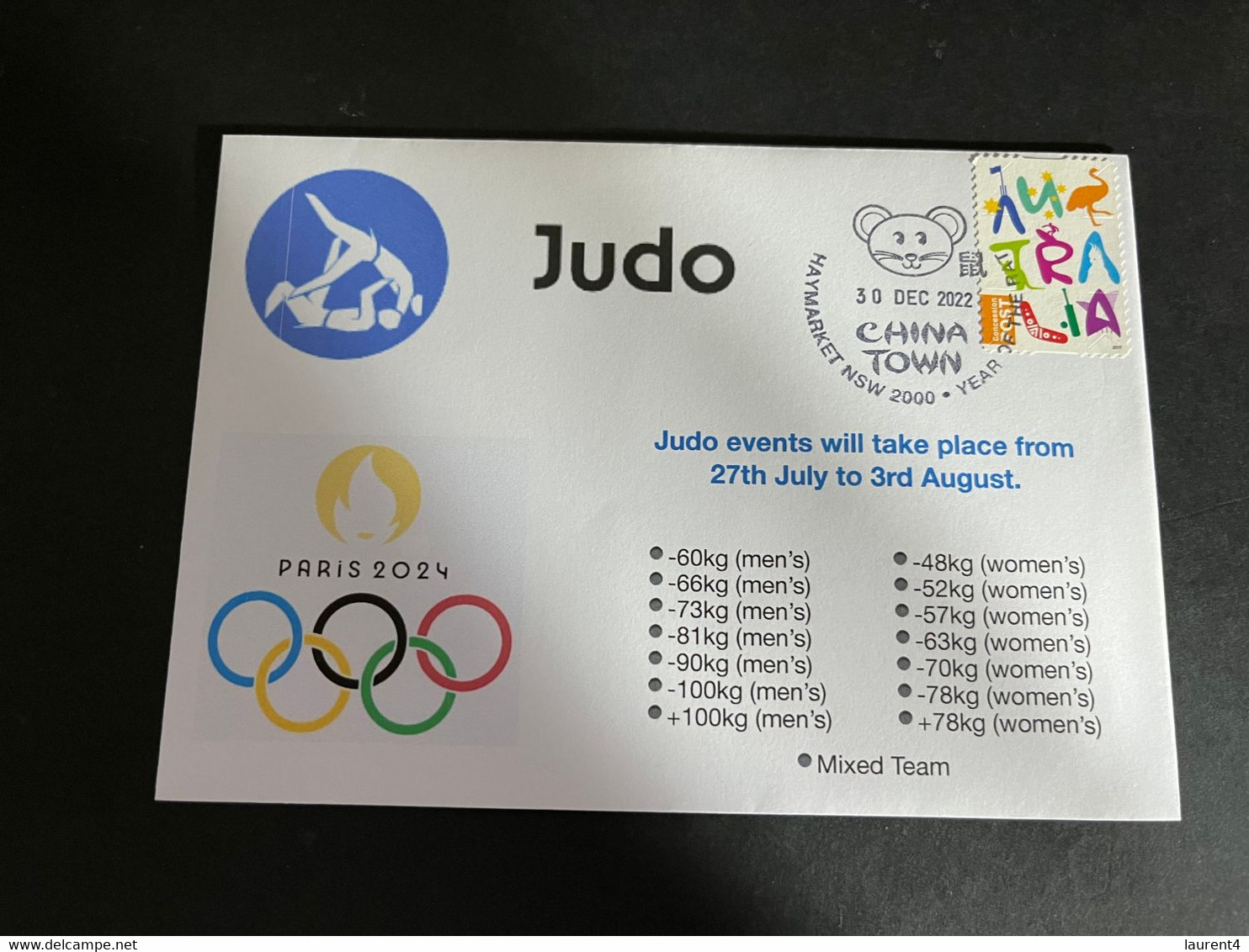 (2 N 24 A) 2024 France - Paris Olympic Games (28-12-2022) Sport / Judo - Eté 2024 : Paris
