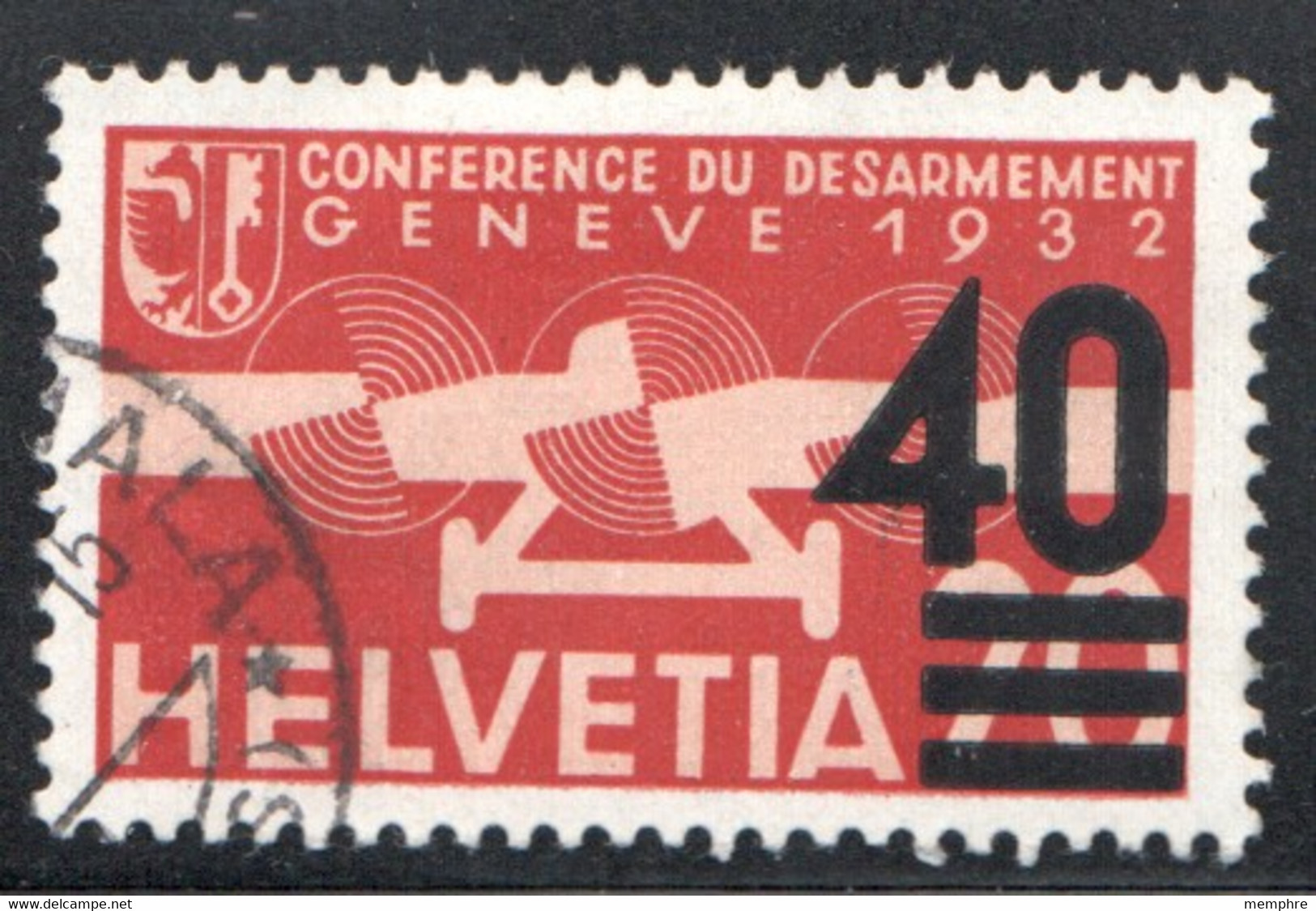 1937  Coférence Du Désarmement  40 Rp Sur 20 Rp Oblitéré Zum F 25 - Used Stamps