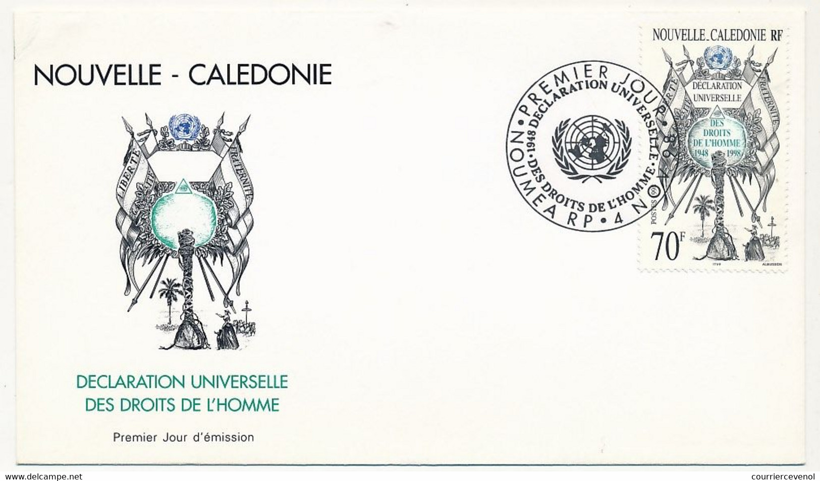 NOUVELLE CALEDONIE => FDC => 1998 - Déclaration Universelle Des Droits De L'Homme - FDC