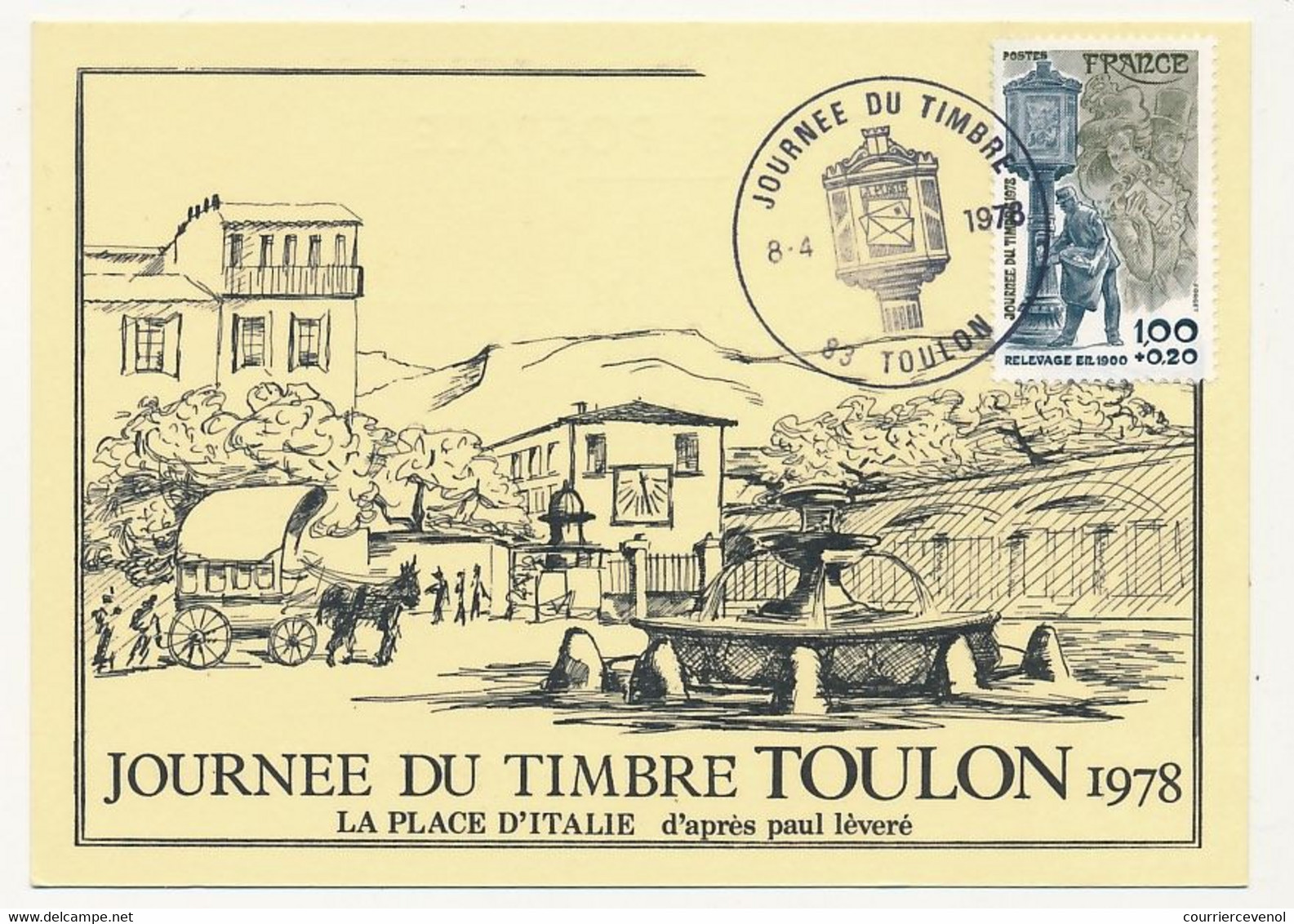 FRANCE - Carte Locale - Journée Du Timbre 1978 - Relevage Du Courrier - 83 TOULON - 8/4/1978 - 1970-1979