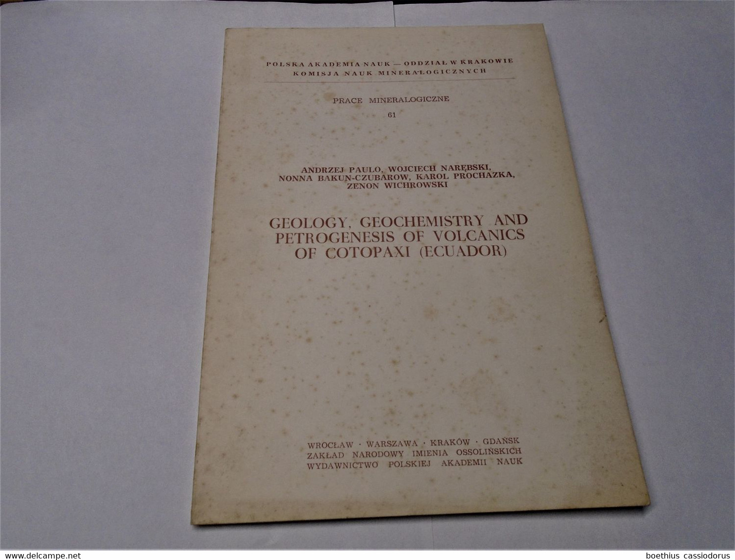 GEOLOGY GEOCHEMISTRY & PETROGENESIS OF VOLCANICS OF COTOPAXI ECUADOR PAULO NAREBSKI BAKUN-CZUBAROW PROCHAZKA WICHROWSKI - Geología