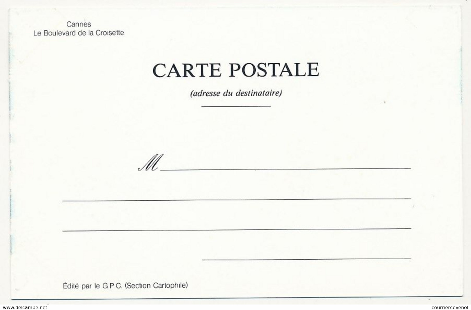 FRANCE - Carte Locale (hors Fédération) - Journée Du Timbre 1987 - Berline - 06 CANNES - 14/3/1987 - Día Del Sello