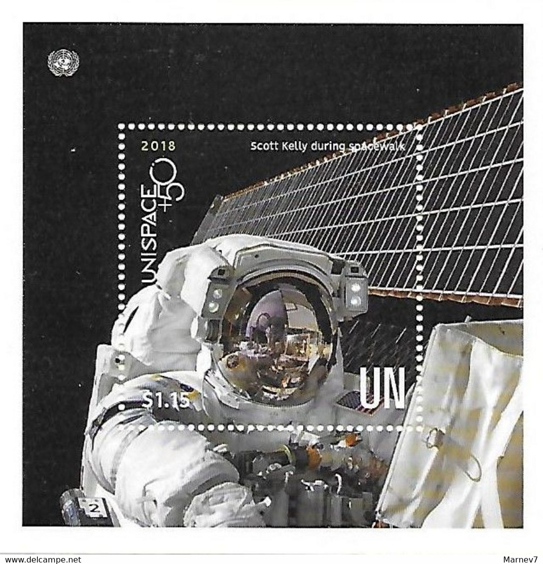 Nations Unies - ONU - 2018 - New York - Yvert** BF 43 - Sortie Dans L'espace De Scott Kelly - - Covers & Documents