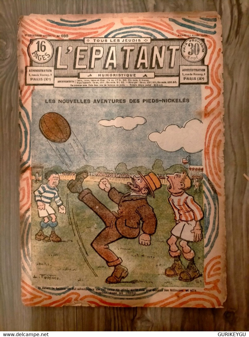 L'épatant N° 680   LES PIEDS NICKELES     FORTON  11/08/1921 - Pieds Nickelés, Les