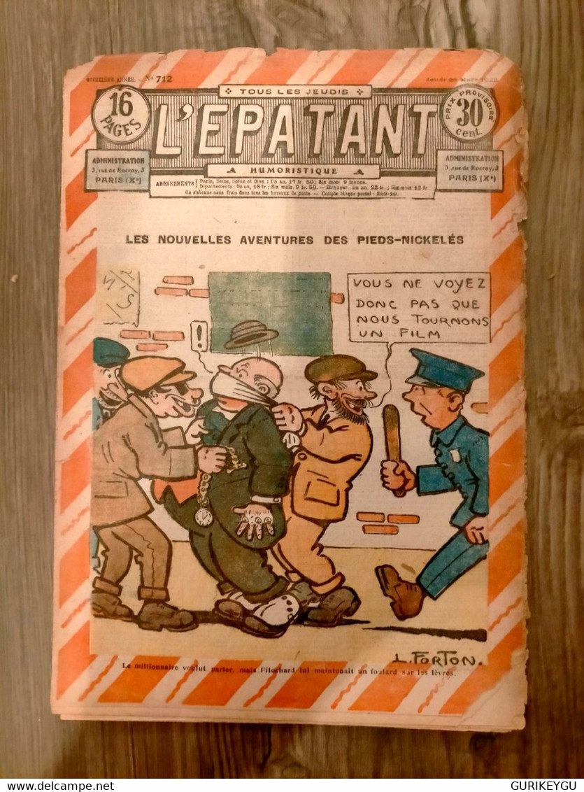 L'épatant N° 712    LES PIEDS NICKELES     FORTON  28/03/1922 - Pieds Nickelés, Les