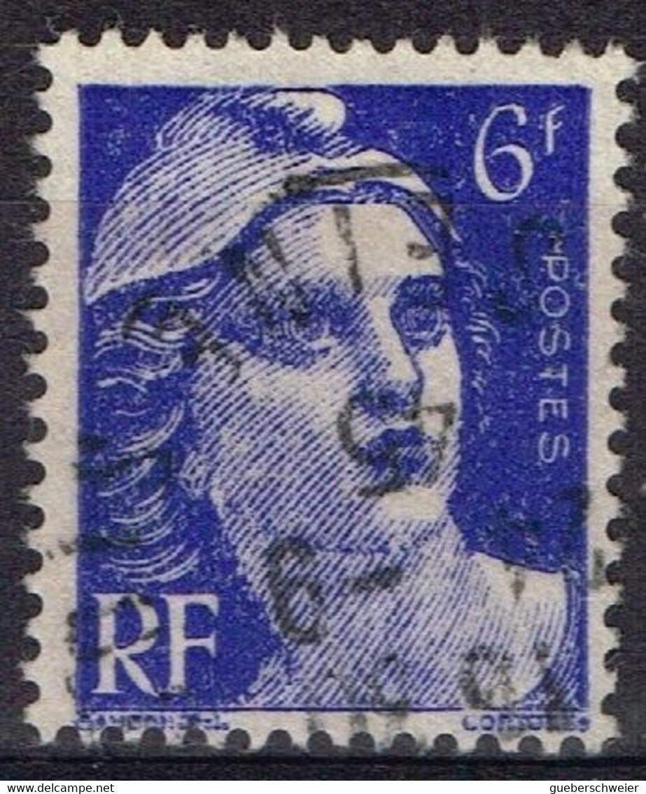 FR VAR 78 - FRANCE N° 720 Obl. Marianne De Gandon Variété Impression Défectueuse - Used Stamps
