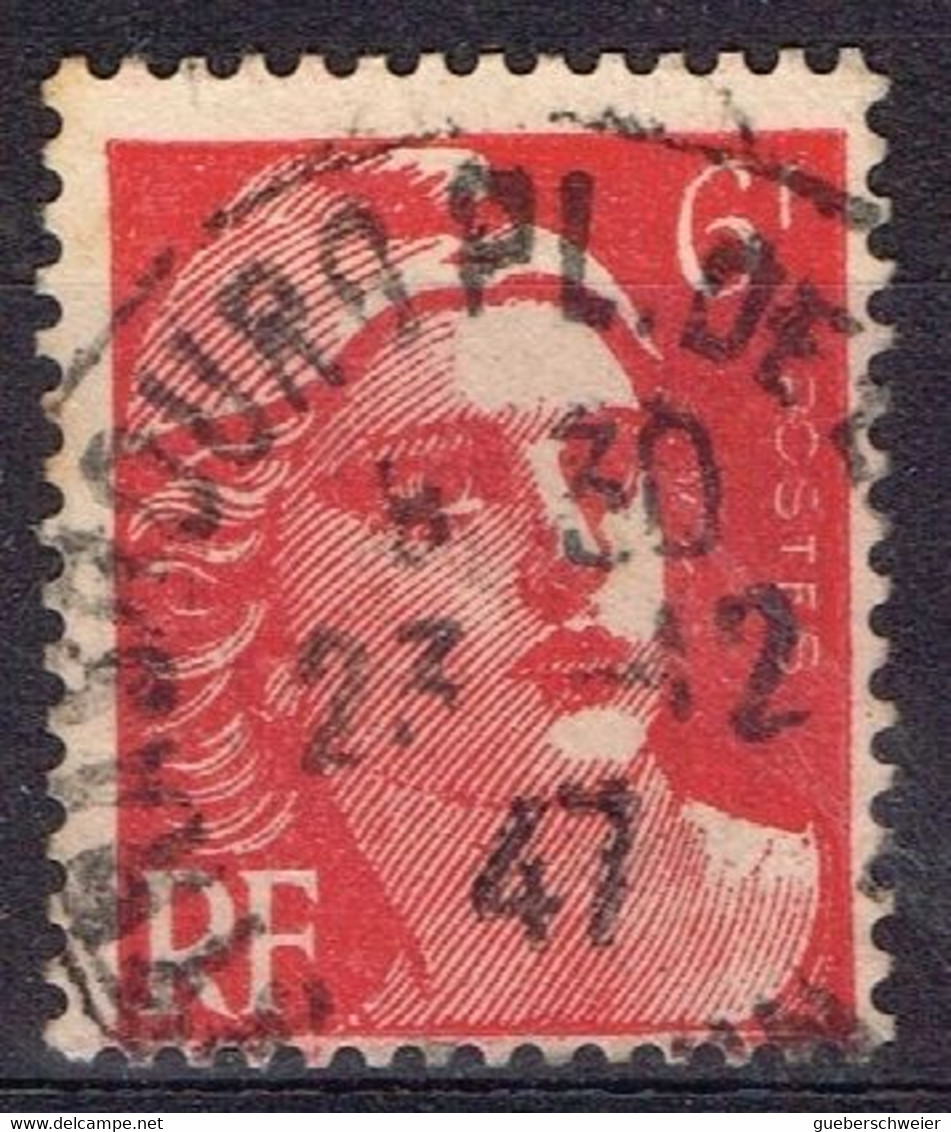 FR VAR 78 - FRANCE N° 721 A Obl. Marianne De Gandon Variété Légendes Défectueuses - Used Stamps