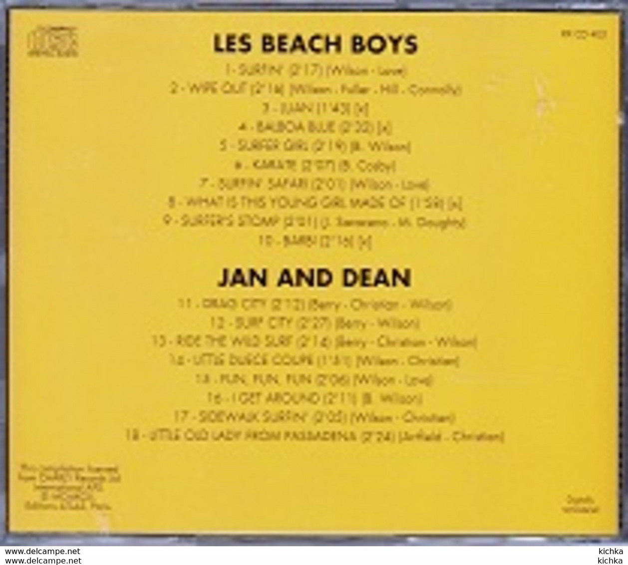 The Beach Boys/Jan And Dean -Les Génies Du Rock -surf Music - Hit-Compilations