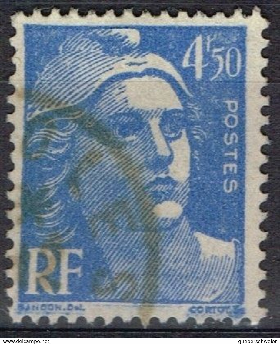 FR VAR 80 - FRANCE N° 718 A Obl. Marianne De Gandon Variété Impression Défectueuse - Usados