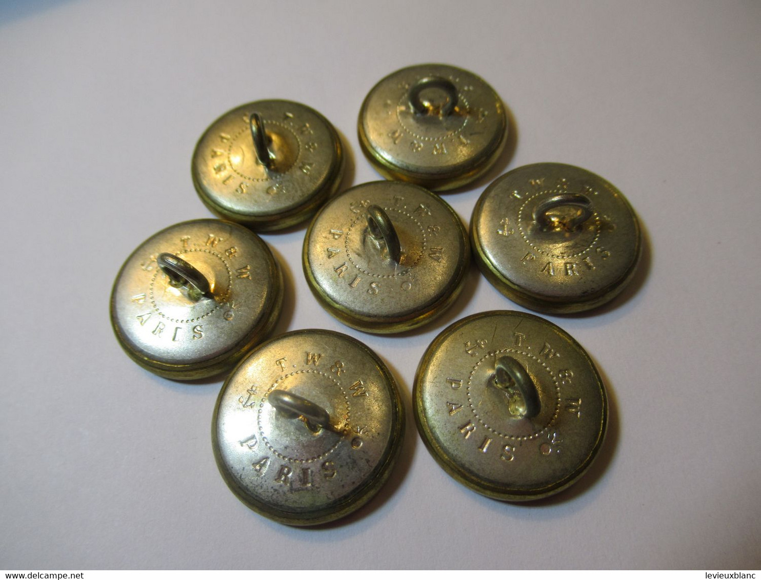 7 Boutons D'uniforme /Banque/B N C I/Banque Nationale Pour Le Commerce Et L'Industrie/ T W & W Paris/Vers 1960   BOUT217 - Buttons