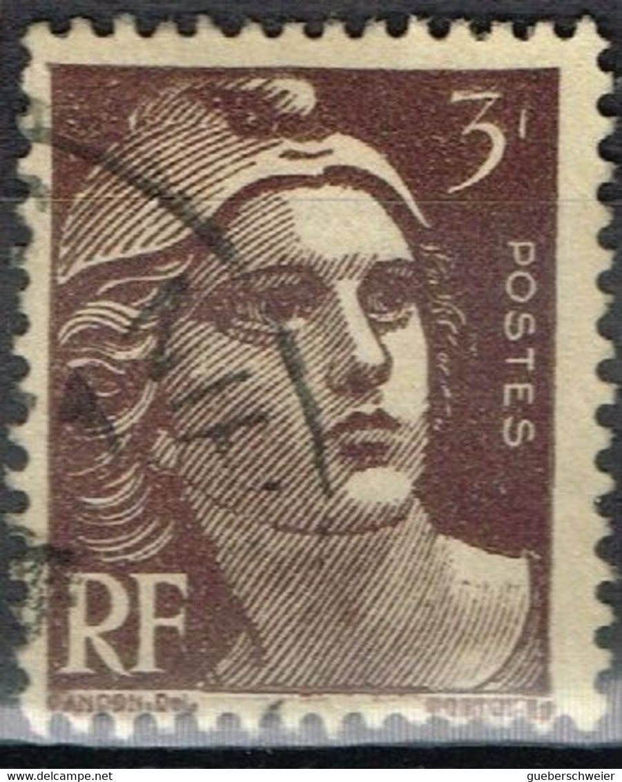 FR VAR 81 - FRANCE N° 715 Obl. Marianne De Gandon Variété 3 L Au Lieu De 3 F - Used Stamps
