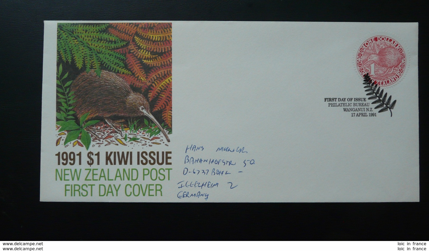 FDC Kiwi Nouvelle Zelande New Zealand 1991 - Kiwi