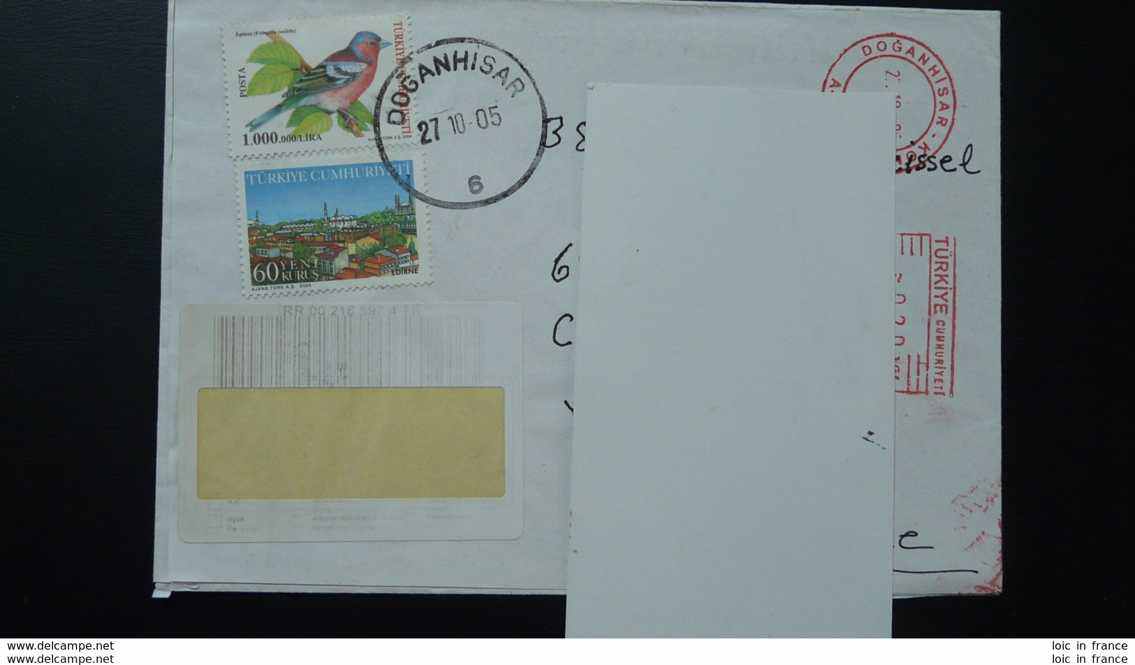 Lettre Recommandée Registered Cover Doganhisar Turquie Turkey 2005 - Briefe U. Dokumente