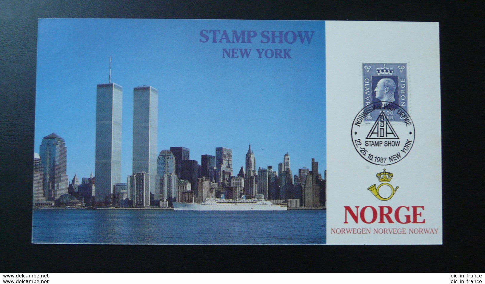 Carte Souvenir Card Expo New York Stamp Show Norvege Norway 1987 - Maximum Cards & Covers
