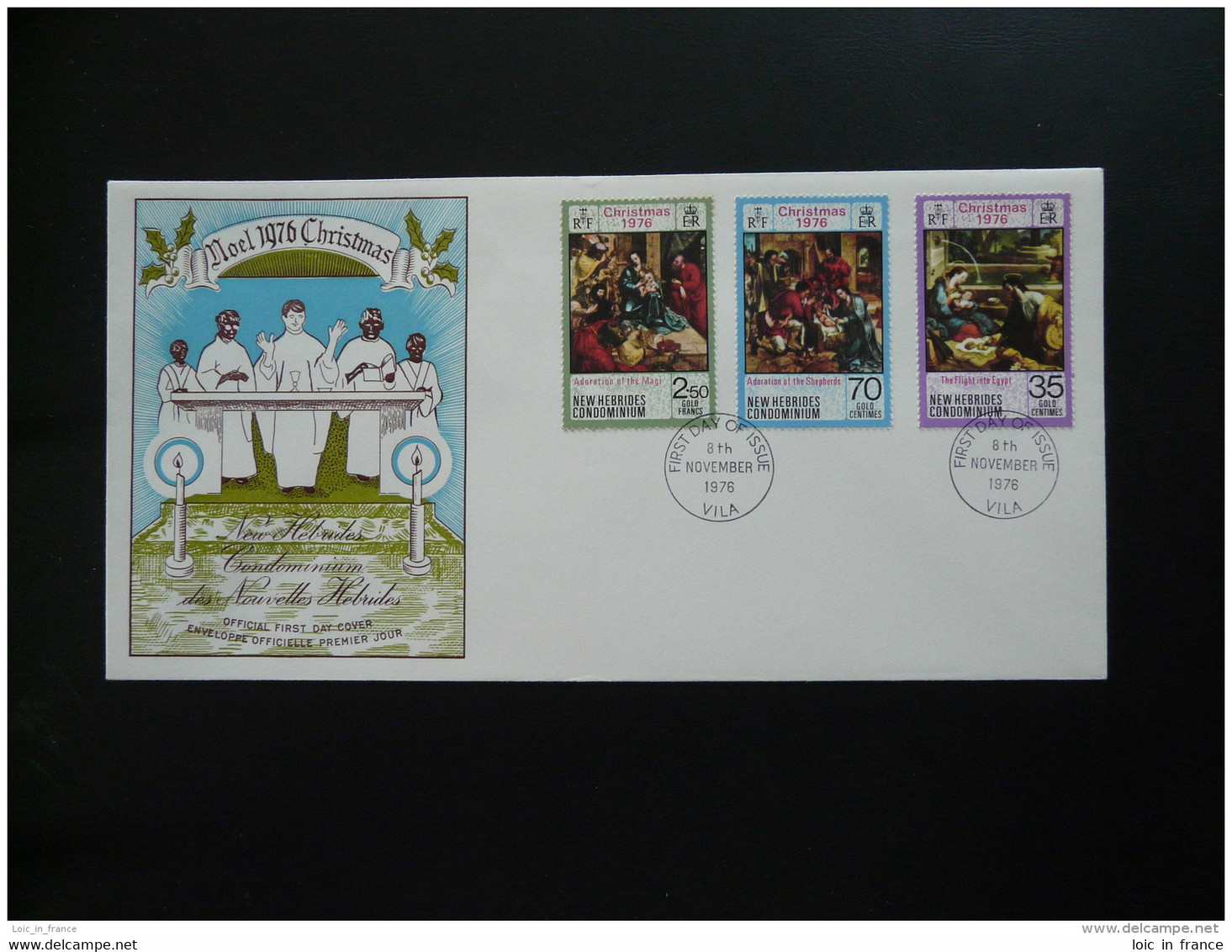 FDC Noel Christmas Nouvelles Hebrides (GB) 1976 - FDC