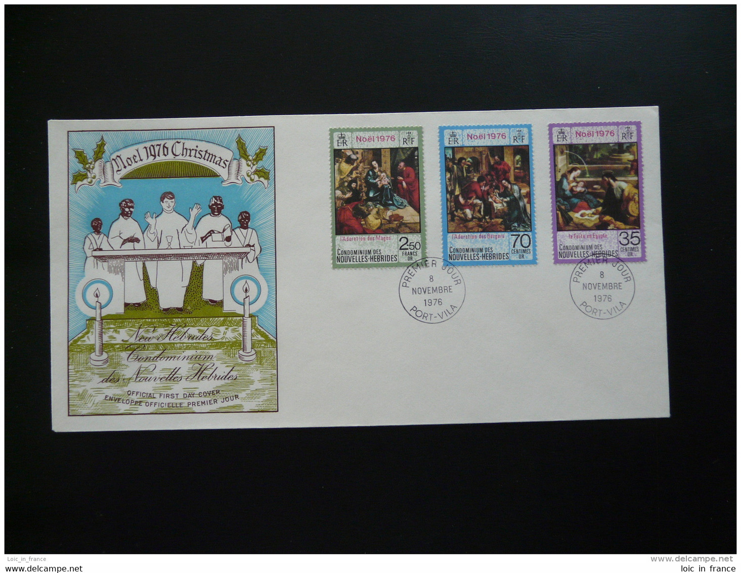 FDC Noel Christmas Nouvelles Hebrides (FR) 1976 - FDC