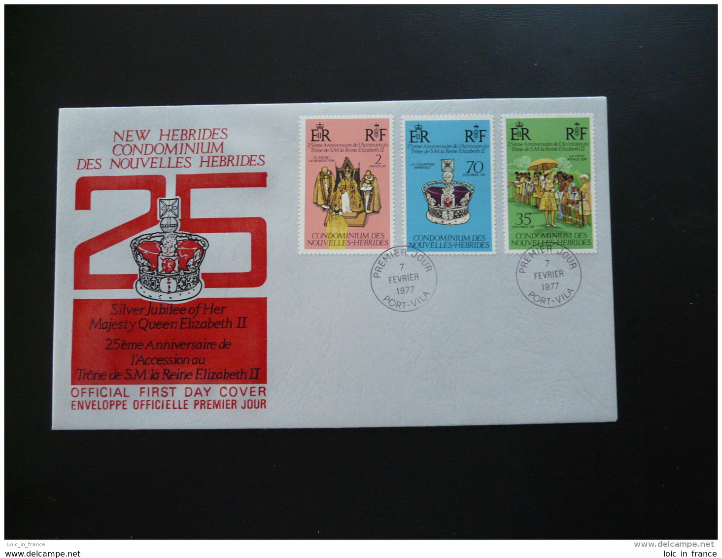 FDC Elizabeth II Nouvelles Hebrides (FR) 1977 - FDC