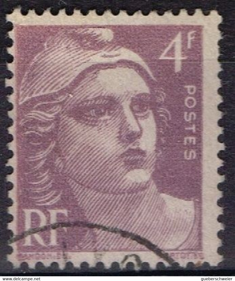 FR VAR 82 - FRANCE N° 718 Obl. Marianne De Gandon Variété Lilas Gris - Gebraucht