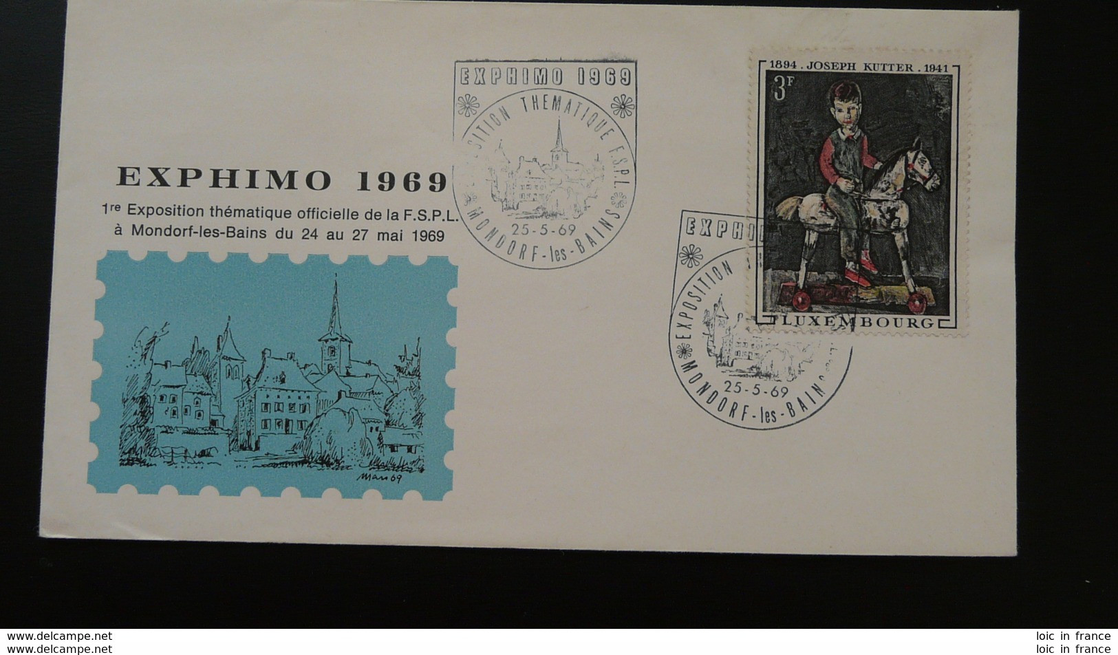 Lettre Exphimo 1969 Affr. Timbre Joseph Kutter Luxembourg 1969 - Briefe U. Dokumente