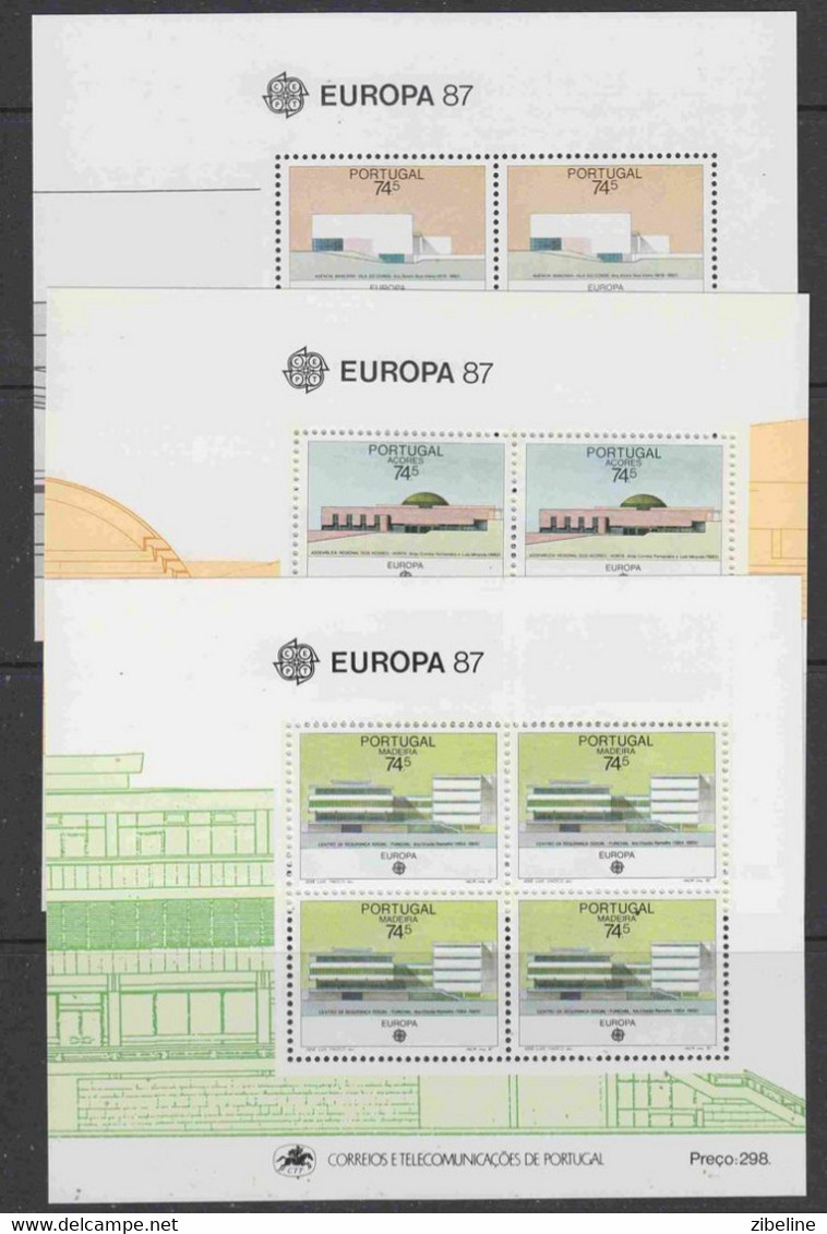 ZIBELINE EUROPA CEPT  1987 XX MNH PORTUGAL MADEIRA ACORES MADERE - Vrac (max 999 Timbres)