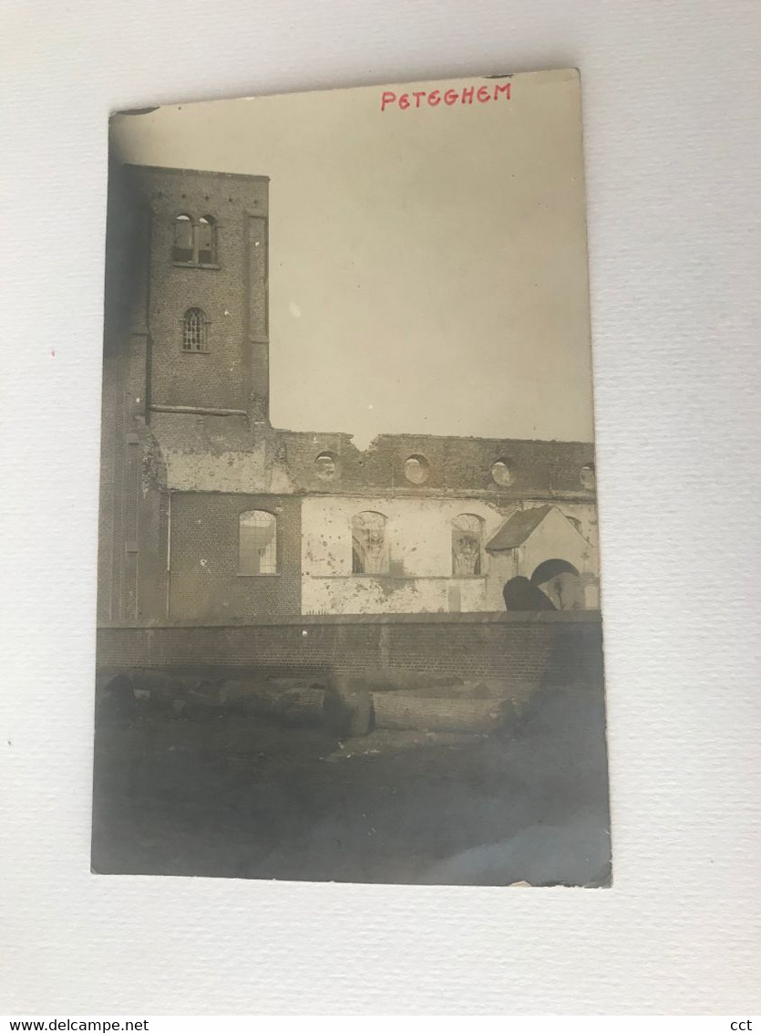 Peteghem  Wortegem-Petegem    FOTOKAART  Vernielingen Aan De Kerk Tijdens Eerste Wereldoorlog - Wortegem-Petegem