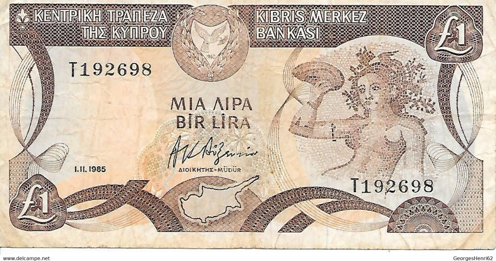 CHYPRE - 1 Lire - 1/11/1985 - (50) - Chipre