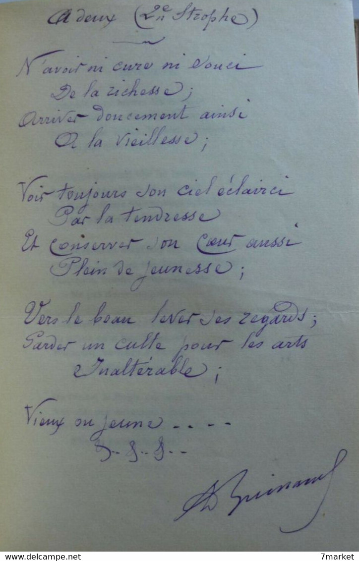 Edouard Guinand - Offrandes À Euterpe. Recueil De Poésies / éd. Fischbacher Année 1894 - 1801-1900