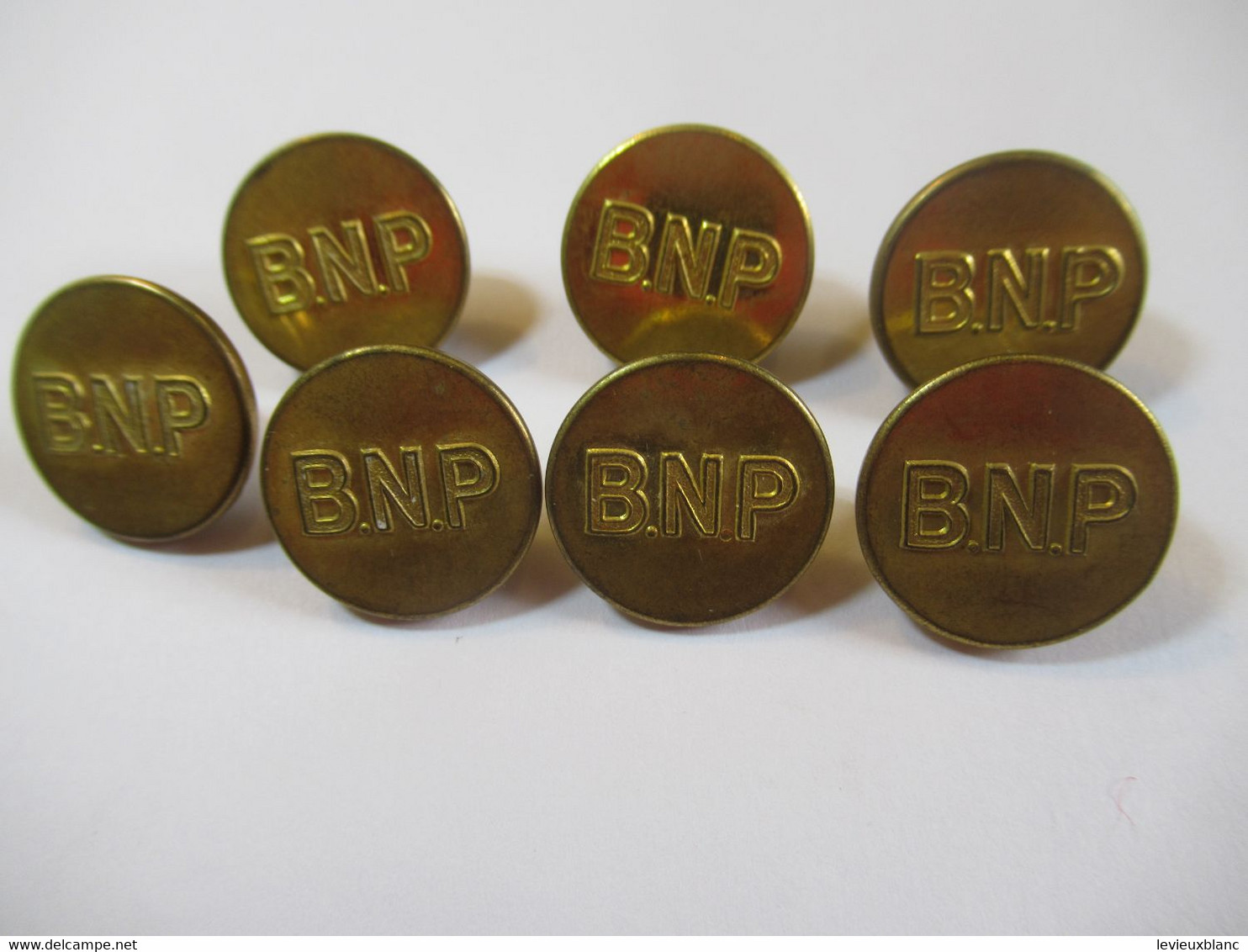 7-Boutons D'uniforme /Banque/B N P /Banque Nationale De Paris / Doré /Ancre & Grenade/Vers 1970      BOUT220 - Buttons