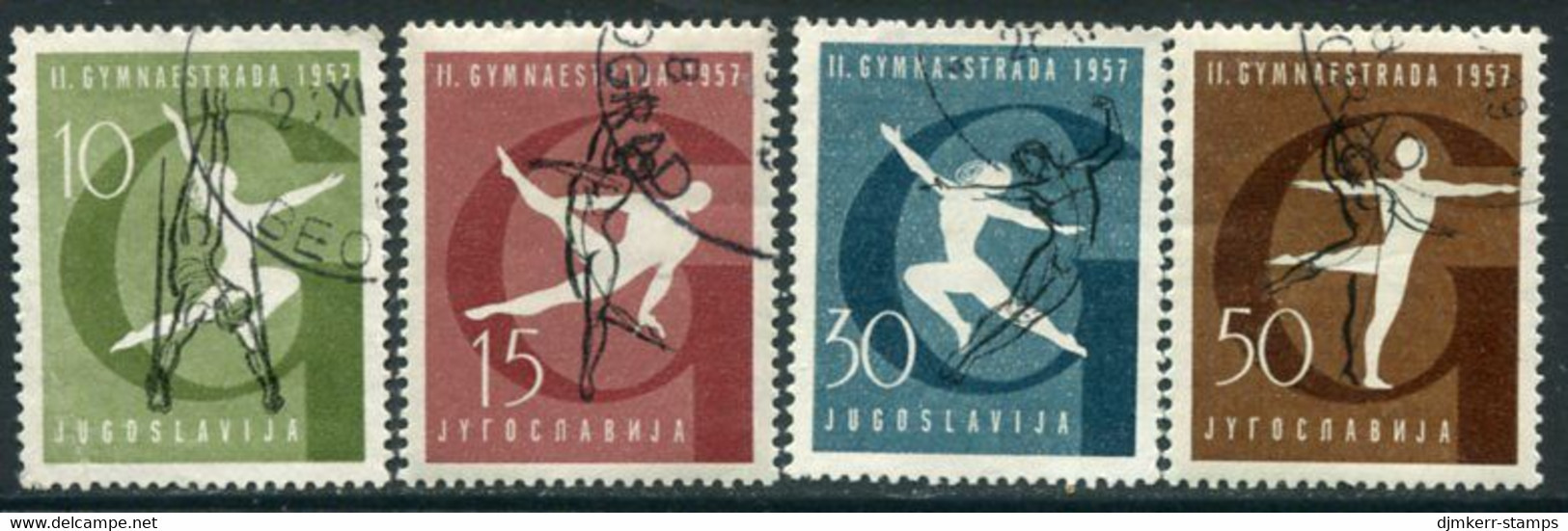 YUGOSLAVIA 1957 World Gymnastics, Used.  Michel 823-26 - Gebruikt