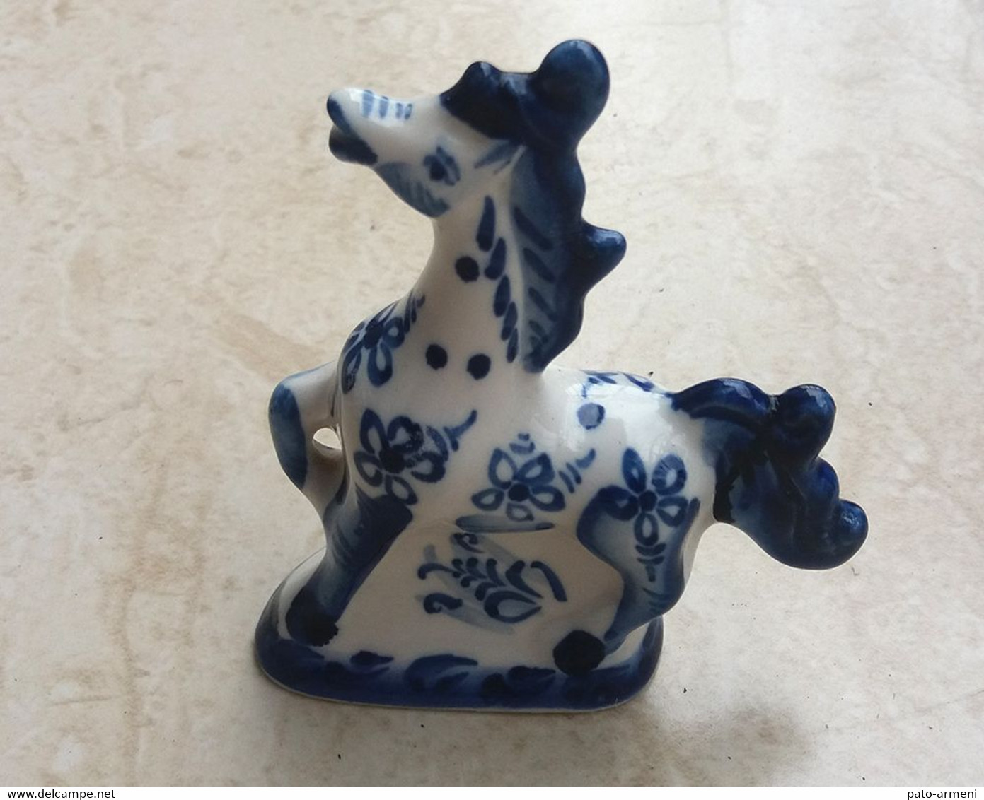 Vintage Figurine De Cheval Gzhel Porcelaine, Porcelaine Russe, Gzhel Porcelaine Céramique - Gzel (RUS)