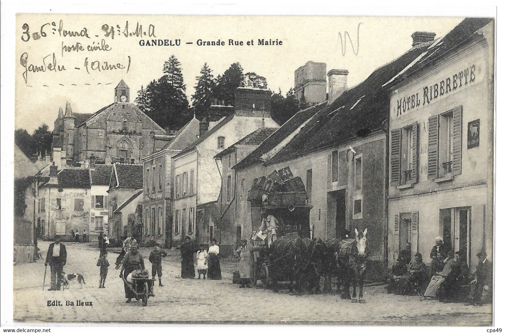 02    GANDELU   GRANDE  RUE  ET  MAIRIE - Sonstige & Ohne Zuordnung