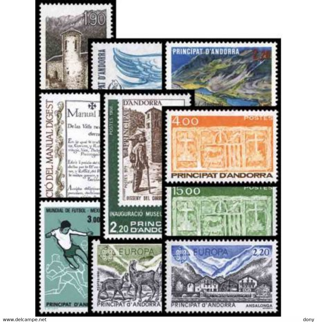 SELLOS ANDORRA FRANCESA AÑO 1986 COMPLETO. NUEVOS SIN FIJASELLOS (MNH) PRINCIPAT ANDORRE FRANÇAISE - Full Years