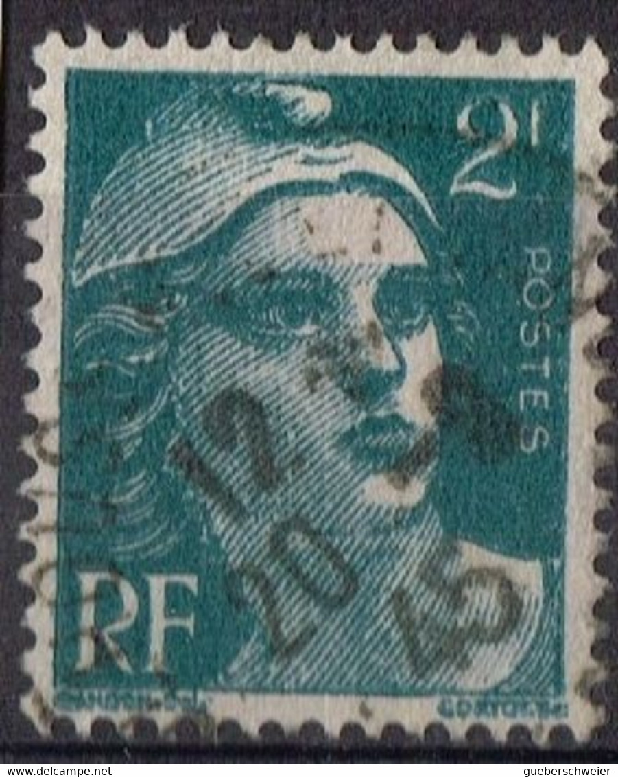 FR VAR 84 - FRANCE N° 713 Obl. Marianne De Gandon Variété Légendes Défectueuses - Gebraucht