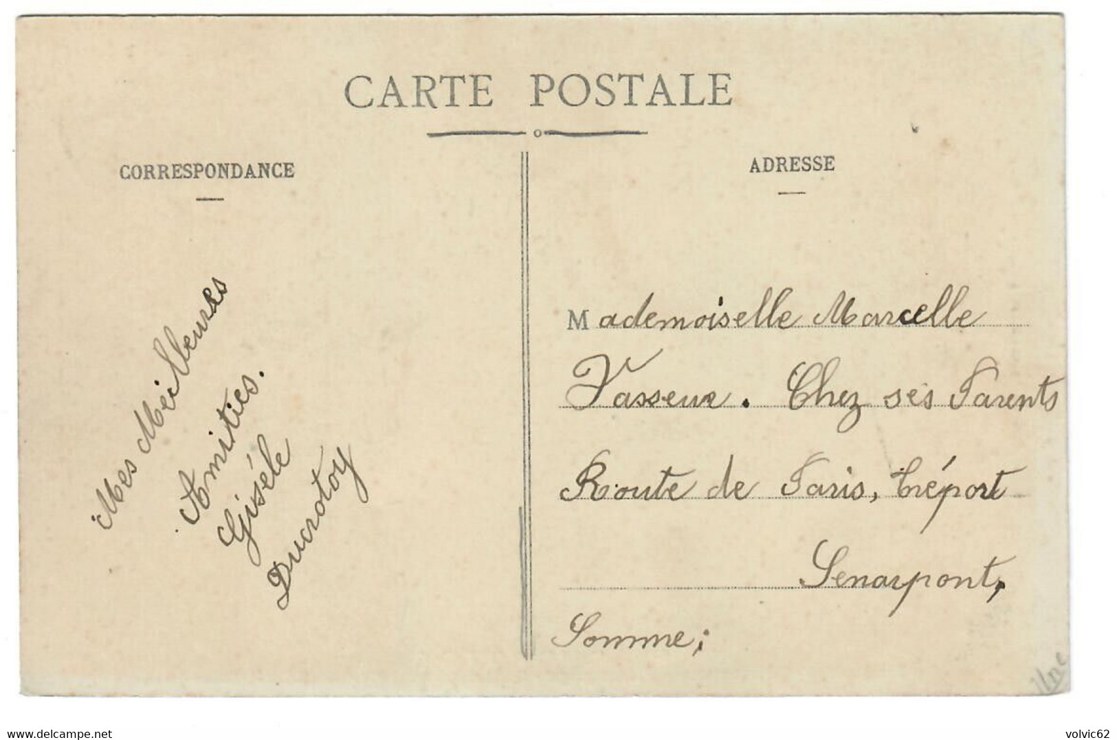 Cpa Vignacourt PH. Ducrotoy Zinguerie Couverture Plafonnage Quincaillerie Edition Lapointe Conteville Animée Rare - Vignacourt