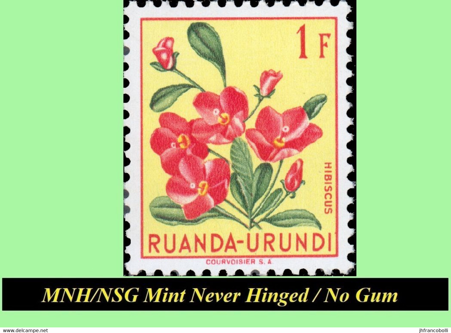 1953 ** RUANDA-URUNDI RU 177/195 MNH/NSG TROPICAL FLOWERS SET  ( x 19 stamps ) [ NO GUM ]