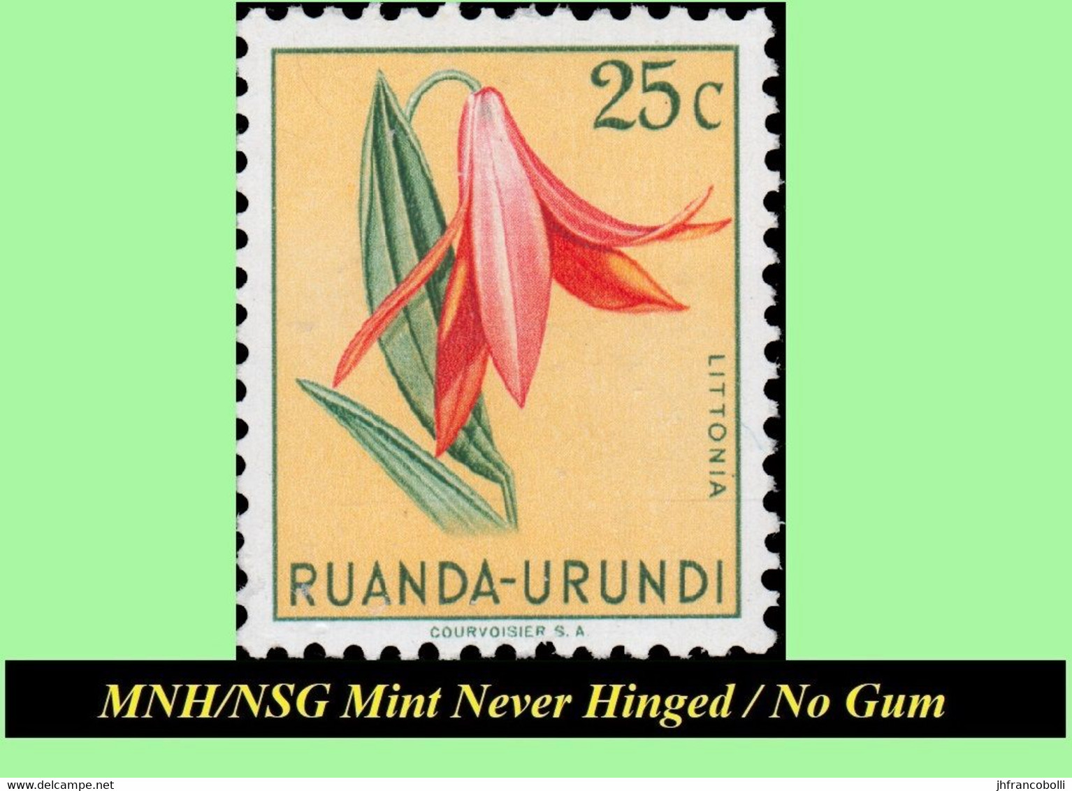 1953 ** RUANDA-URUNDI RU 177/195 MNH/NSG TROPICAL FLOWERS SET  ( x 19 stamps ) [ NO GUM ]