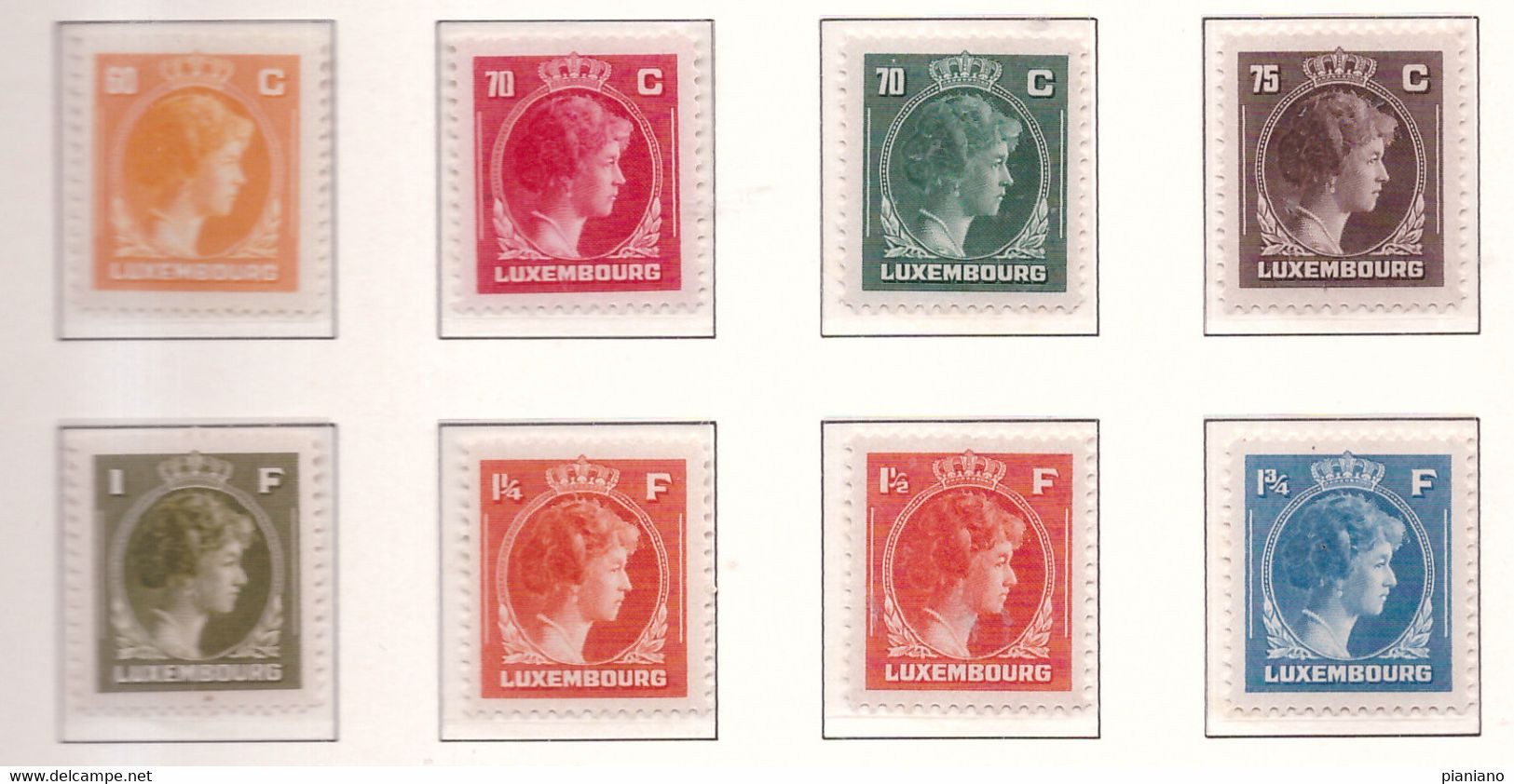 PIA - LUSSEMBURGO - 1944-46 :  Serie Ordinaria - Effigie Della Granduchessa Carlotta - (Yv  334-55) - 1944 Charlotte Right-hand Side
