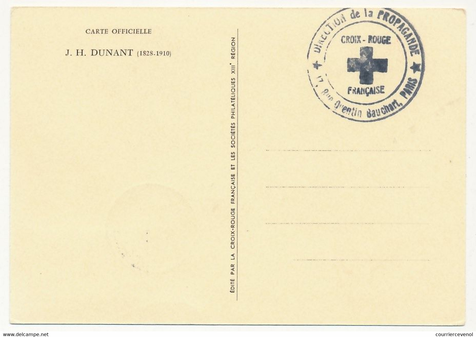 FRANCE - 2 Cartes Maximum - Croix Rouge - St VINCENT DE PAUL Et J.H. DUNANT - Premier Jour Paris 6 Dec 1958 - 1950-1959
