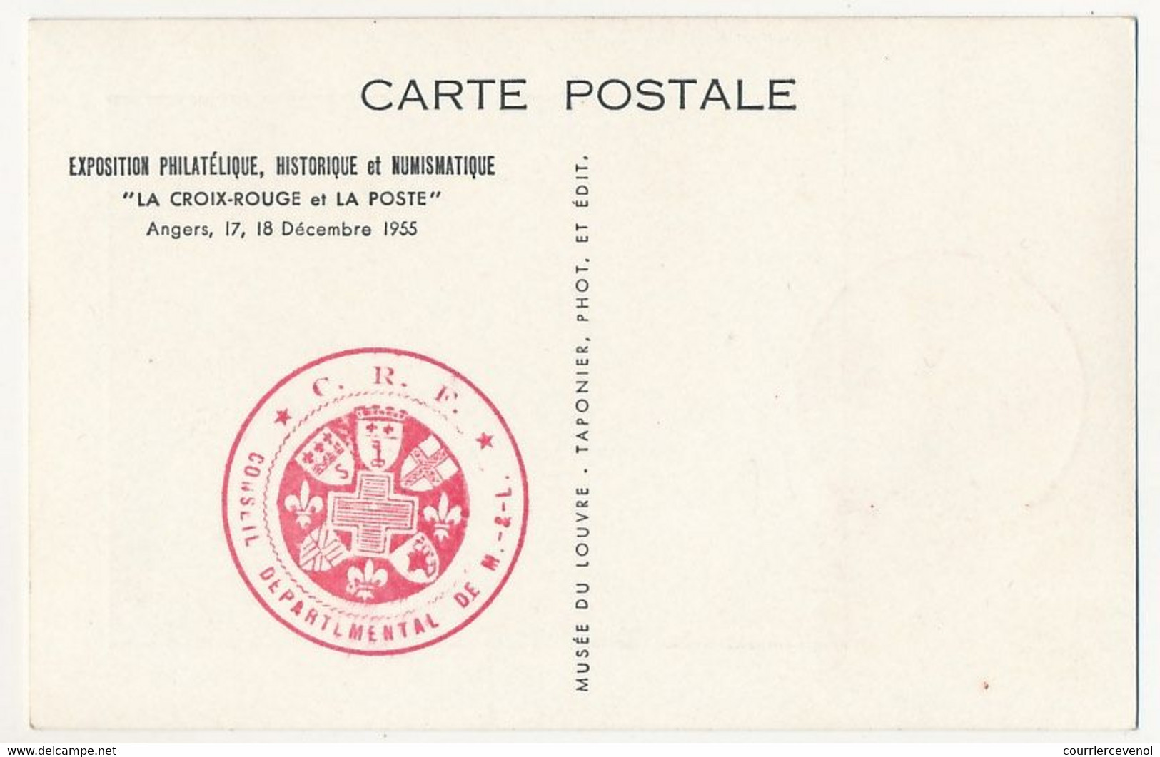 FRANCE - 2 Cartes Maxi - Croix Rouge - L'enfant à La Cage / L'enfant à L'Oie - Cachet Rouge ANGERS 17/12/1955 - 1950-1959