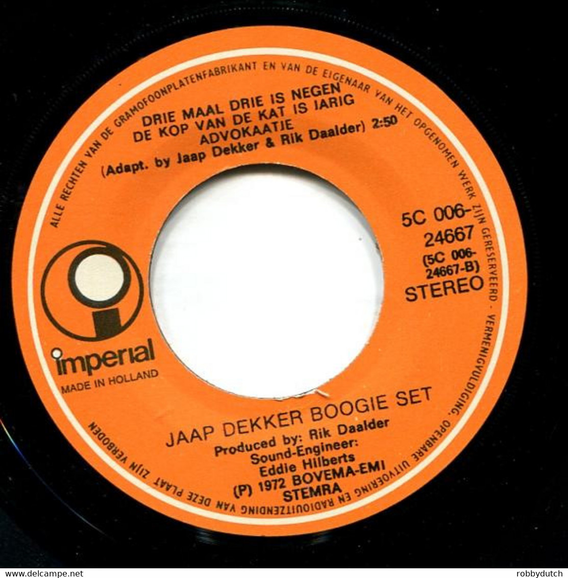 *7" *  JAAP DEKKER BOOGIE SET - IN EEN GROEN GROEN KNOLLENLAND (Holland 1972) - Instrumentaal