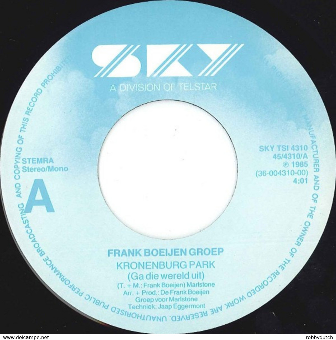 *7" * FRANK BOEIJEN GROEP - KRONENBURG PARK (Holland 1985 EX!!) - Other - Dutch Music