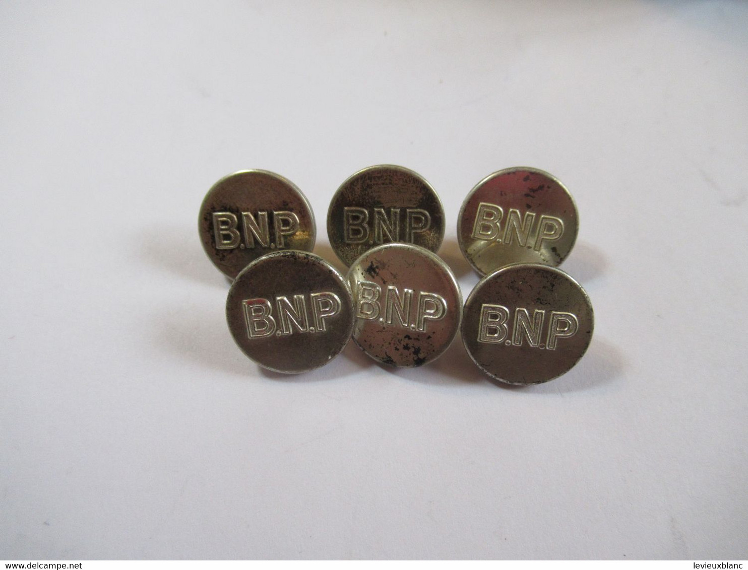 6-Boutons D'uniforme /Banque/B N P /Banque Nationale De Paris /argent /Ancre & Grenade/ 2,1   Cm /Vers 1970      BOUT223 - Buttons