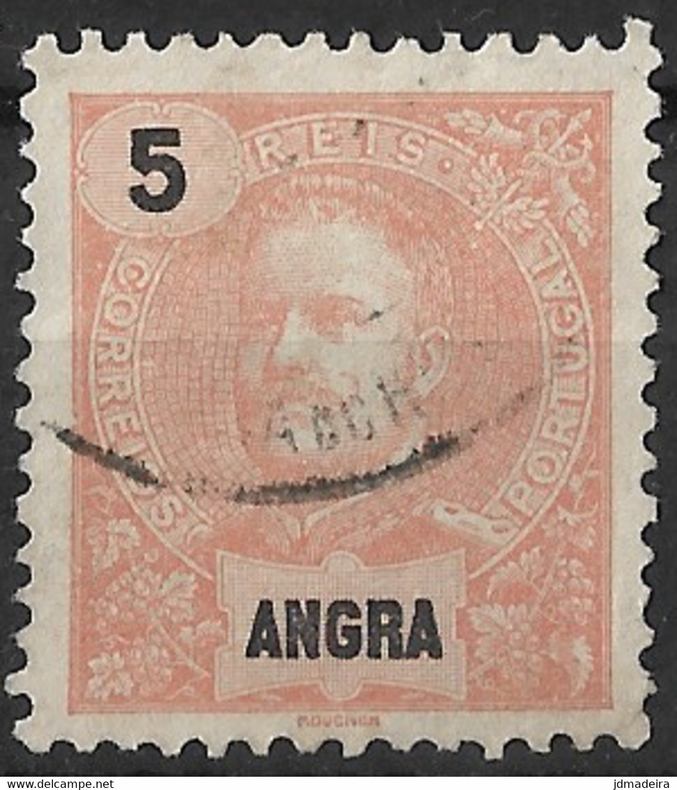 Angra – 1897 King Carlos 5 Réis Used Stamp - Angra