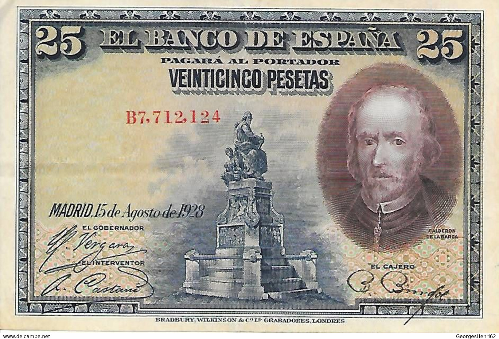 Espagne - 25 Pesetas - 15/8/1928 - (74a) - 1-2-5-25 Pesetas