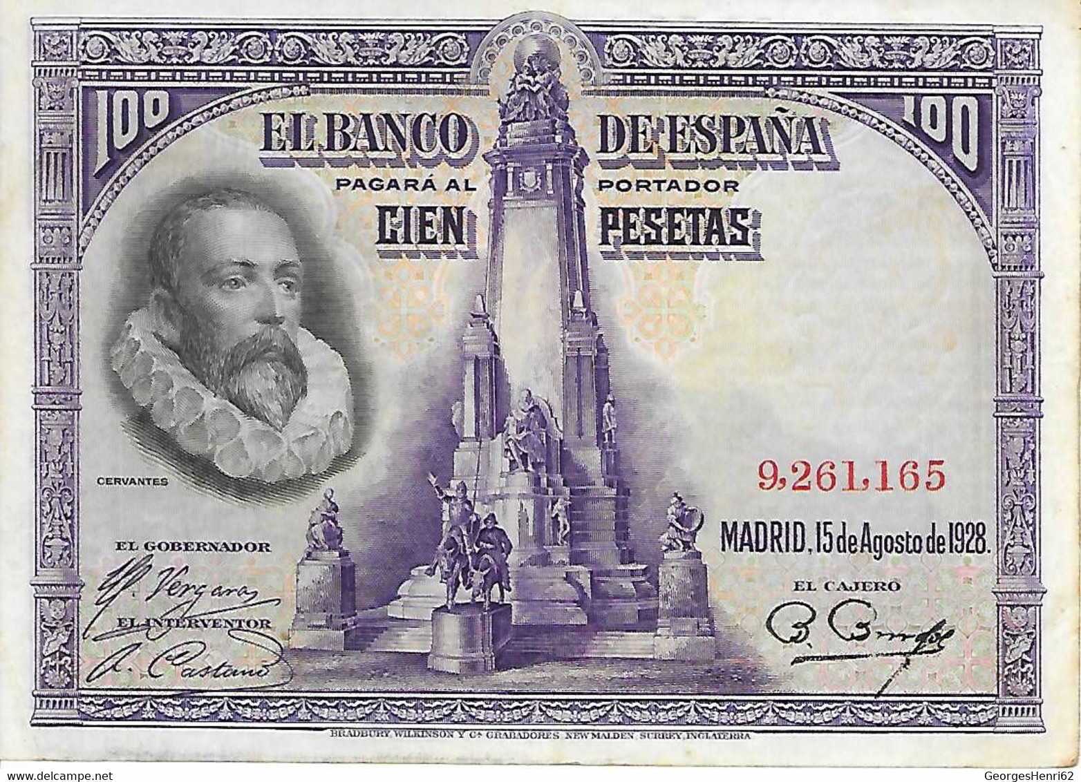 Espagne - 100 Pesetas - 15/8/1928 - (76) - 100 Pesetas