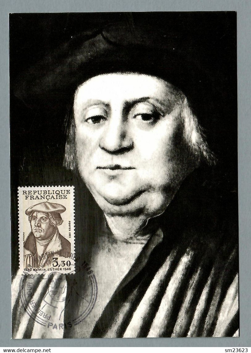 Frankreich / France  1983  Mi.Nr. 2382 , 500. Geburtstag Von Martin Luther - Maximum Card - Paris 12 FEV 1983 - Teologi